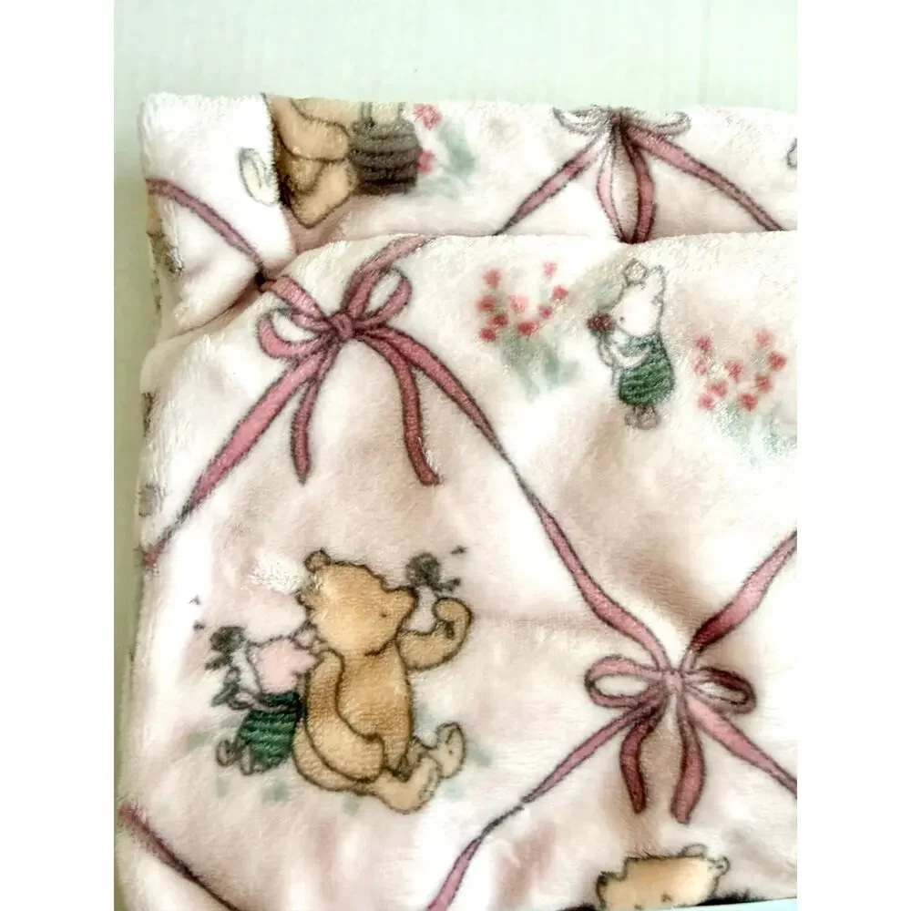 New Pooh Bear Collection Winnie The Pooh Pink Ribbon Baby Blanket 30